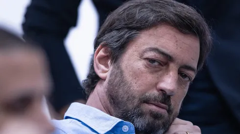 SP – SAO PAULO – 05/05/2023 – CORINTHIANS, APRESENTACAO [TAG2] – Duilio Monteiro Alves presidente do Corinthians, durante apresentacao do novo tecnico do Corinthians Vanderlei Luxemburgo, no CT Joaquim Grava, zona leste da cidade de Sao Paulo, nesta sexta-feira (05) Foto: Ettore Chiereguini/AGIF