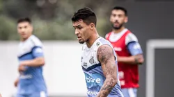 Foto: Raul Baretta/ Santos FC - Marcos Leonardo em treino de terça-feira (15)