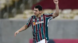 RIO DE JANEIRO, BRAZIL - SEPTEMBER 12: Nino of Fluminense celebrates after scoring the first goal of his team during a match between Fluminense and Sao Paulo as part of Brasileirao 2021 at Maracana Stadium on September 12, 2021 in Rio de Janeiro, Brazil. (Photo by Wagner Meier/Getty Images)