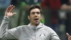 SAO PAULO, BRAZIL - AUGUST 14: Abel Ferreira coach of Palmeiras gestures during a match between Palmeiras and Cruzeiro as part of Brasileirao 2023 at Allianz Parque on August 14, 2023 in Sao Paulo, Brazil. (Photo by Miguel Schincariol/Getty Images)