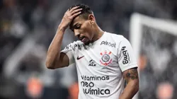 SP - SAO PAULO - 01/08/2023 - COPA SUL-AMERICANA 2023, CORINTHIANS X NEWELLS OLD BOYS - Ruan Oliveira jogador do Corinthians lamenta chance perdida durante partida contra o Newells Old Boys no estadio Arena Corinthians pelo campeonato Copa Sul-Americana 2023. Foto: Abner Dourado/AGIF