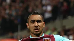 Dimitri Payet of West Ham United celebrates scoring his sides first goal during the EFL Cup Third Round (Photo by Clive Rose/Getty Images)