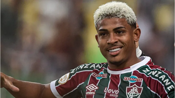 RJ - RIO DE JANEIRO - 05/08/2023 - BRASILEIRO A 2023, FLUMINENSE X PALMEIRAS - John Kennedy jogador do Fluminense comemora seu gol durante partida contra o Palmeiras no estadio Maracana pelo campeonato Brasileiro A 2023. Foto: Thiago Ribeiro/AGIF
