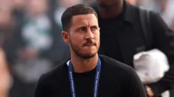 GLASGOW, SCOTLAND - SEPTEMBER 06: Eden Hazard of Real Madrid arrives at the stadium prior to the UEFA Champions League group F match between Celtic FC and Real Madrid at Celtic Park Stadium on September 06, 2022 in Glasgow, Scotland. (Photo by Ian MacNicol/Getty Images)