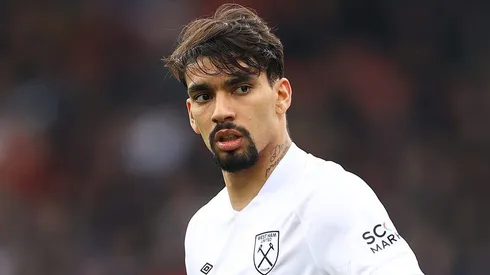 BOURNEMOUTH, ENGLAND - APRIL 23: Lucas Paqueta of West Ham United during the Premier League match between AFC Bournemouth and West Ham United at Vitality Stadium on April 23, 2023 in Bournemouth, England. (Photo by Michael Steele/Getty Images)