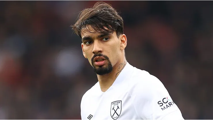 BOURNEMOUTH, ENGLAND - APRIL 23: Lucas Paqueta of West Ham United during the Premier League match between AFC Bournemouth and West Ham United at Vitality Stadium on April 23, 2023 in Bournemouth, England. (Photo by Michael Steele/Getty Images)