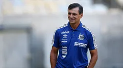 RIO DE JANEIRO, BRAZIL - APRIL 09: Fabian Bustos head coach of Santos during a match between Fluminense and Santos as part of Brasileirao 2022 at Maracana Stadium on April 9, 2022 in Rio de Janeiro, Brazil. (Photo by Wagner Meier/Getty Images)