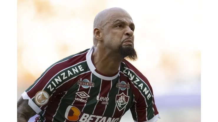 RJ - RIO DE JANEIRO - 04/06/2023 - BRASILEIRO A 2023, FLUMINENSE X BRAGANTINO - Felipe Melo jogador do Fluminense comemora seu gol durante partida contra o Bragantino no estadio Maracana pelo campeonato BRASILEIRO A 2023. Foto: Jorge Rodrigues/AGIF