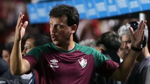 BUENOS AIRES, ARGENTINA - AUGUST 1: Fernando Diniz coach of Fluminense reacts during the Copa CONMEBOL Libertadores round of 16 match between Argentinos Juniors and Fluminense at Diego Maradona Stadium on August 01, 2023 in Buenos Aires, Argentina. (Photo by Daniel Jayo/Getty Images)