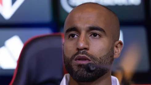 Foto: Ettore Chiereguini/AGIF – Lucas Moura fala do Corinthians em coletiva