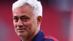 BUDAPEST, HUNGARY - MAY 30: Jose Mourinho, Head Coach of AS Roma, inspects the pitch prior to the UEFA Europa League 2022/23 final match between Sevilla FC and AS Roma at Puskas Arena on May 30, 2023 in Budapest, Hungary. (Photo by Clive Rose/Getty Images)