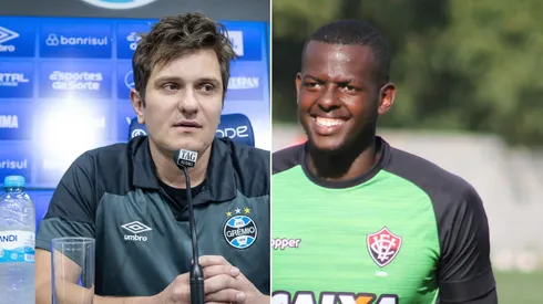 Foto: Reprodução Flickr Grêmio/LUCAS UEBEL e Flickr Vitória/MAURICIA DA MATTA - Brum explica caso de Caíque