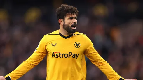 WOLVERHAMPTON, ENGLAND - FEBRUARY 18: Diego Costa of Wolverhampton Wanderers reacts during the Premier League match between Wolverhampton Wanderers and AFC Bournemouth at Molineux on February 18, 2023 in Wolverhampton, England. (Photo by Nathan Stirk/Getty Images)