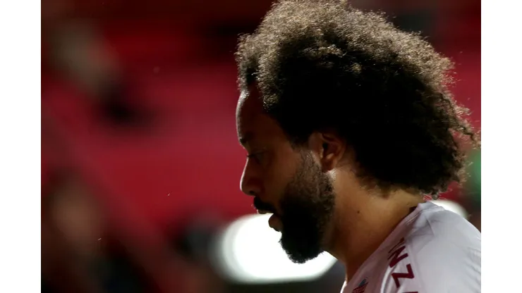 BUENOS AIRES, ARGENTINA - AUGUST 1: Marcelo of Fluminense looks on during the Copa CONMEBOL Libertadores round of 16 match between Argentinos Juniors and Fluminense at Diego Maradona Stadium on August 01, 2023 in Buenos Aires, Argentina. (Photo by Daniel Jayo/Getty Images)