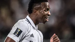 MARROCOS - RABAT - 11/02/2023 - MUNDIAL DE CLUBES 2023, REAL MADRI X ALHILAL - Vinicius Junior jogador do Real Madri comemora durante partida contra o Al Hilal no estadio Principe Moulay Abdellah pelo campeonato Mundial De Clubes 2023. Foto: Pedro Martins/AGIF