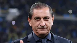 MADRID, SPAIN - DECEMBER 09: Miguel Angel Russo, former manager of Boca Juniors (R) and Ramon Diaz, former manager of River Plate (L) pose for a photo prior to the second leg of the final match of Copa CONMEBOL Libertadores 2018 between Boca Juniors and River Plate at Estadio Santiago Bernabeu on December 9, 2018 in Madrid, Spain. Due to the violent episodes of November 24th at River Plate stadium, CONMEBOL rescheduled the game and moved it out of Americas for the first time in history. (Photo by Laurence Griffiths/Getty Images)