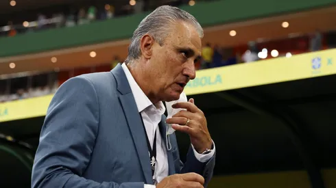 MANAUS, BRAZIL – OCTOBER 14: Tite head coach of Brazil gestures prior to a match between Brazil and Uruguay as part of South American Qualifiers for Qatar 2022 at Arena Amazonia on October 14, 2021 in Manaus, Brazil. (Photo by Buda Mendes/Getty Images)