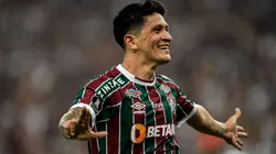 RJ - RIO DE JANEIRO - 24/08/2023 - LIBERTADORES 2023, FLUMINENSE X OLIMPIA - German Cano jogador do Fluminense comemora seu gol durante partida contra o Olimpia no estadio Maracana pelo campeonato Libertadores 2023. Foto: Thiago Ribeiro/AGIF