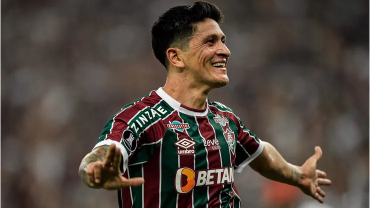 RJ - RIO DE JANEIRO - 24/08/2023 - LIBERTADORES 2023, FLUMINENSE X OLIMPIA - German Cano jogador do Fluminense comemora seu gol durante partida contra o Olimpia no estadio Maracana pelo campeonato Libertadores 2023. Foto: Thiago Ribeiro/AGIF