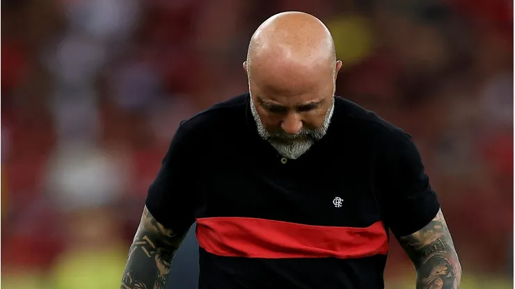 RIO DE JANEIRO, BRAZIL - APRIL 30: Jorge Sampaoli, head coach of Flamengo reacts during a match between Flamengo and Botafogo as part of Brasileirao 2023 at Maracana Stadium on April 30, 2023 in Rio de Janeiro, Brazil. (Photo by Buda Mendes/Getty Images)