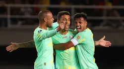 O jogador Marcos Rocha, da SE Palmeiras, comemora seu gol contra a equipe do Deportivo Pereira, durante partida válida pelas quartas de final, ida, da Copa Libertadores, no Estádio Hernán Ramírez Villegas. (Foto: Cesar Greco/Palmeiras/by Canon)