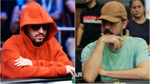 João Sydens e Gabriel o Pensador em partida de poker (Foto: Divulgação/PokerStars e Divulgação/BSOP)