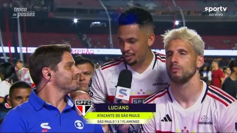 Foto: Reprodução SporTV/Internet - Felipe Diniz, Luciano e Calleri