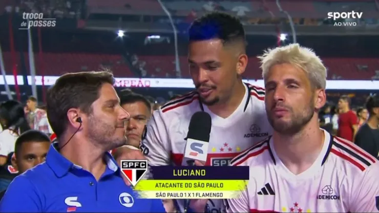 Foto: Reprodução SporTV/Internet - Felipe Diniz, Luciano e Calleri
