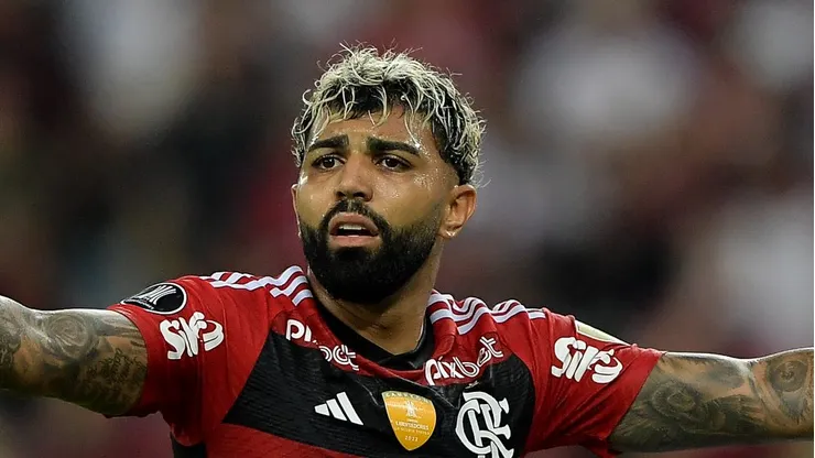 RJ - RIO DE JANEIRO - 03/08/2023 - LIBERTADORES 2023, FLAMENGO X OLIMPIA - Gabigol jogador do Flamengo durante partida contra o Olimpia no estadio Maracana pelo campeonato Libertadores 2023. Foto: Thiago Ribeiro/AGIF