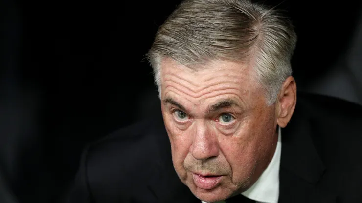 Carlo Ancelotti, Head Coach of Real Madrid, looks on prior to the LaLiga EA Sports match between Real Madrid CF and Real Sociedad at Estadio Santiago Bernabeu on September 17, 2023 in Madrid, Spain. (Photo by Gonzalo Arroyo Moreno/Getty Images)
