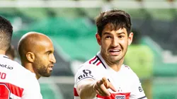 MG - BELO HORIZONTE - 27/08/2023 - BRASILEIRO A 2023, AMERICA-MG X SAO PAULO - Pato jogador do Sao Paulo comemora seu gol durante partida contra o America-MG no estadio Independencia pelo campeonato Brasileiro A 2023. Foto: Fernando Moreno/AGIF