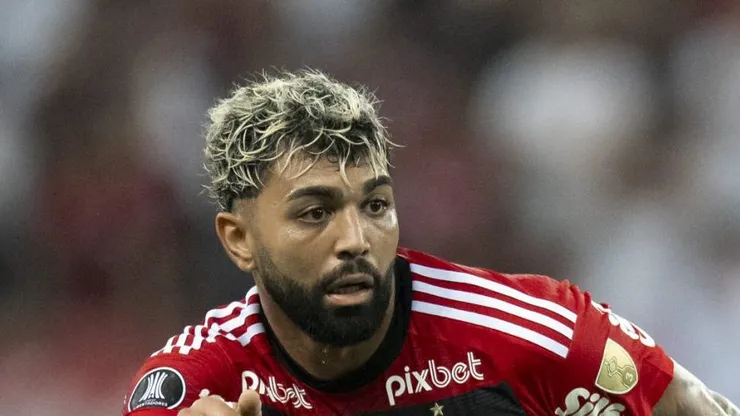 RJ - RIO DE JANEIRO - 03/08/2023 - LIBERTADORES 2023, FLAMENGO X OLIMPIA - Gabigol jogador do Flamengo durante partida contra o Olimpia no estadio Maracana pelo campeonato Libertadores 2023. Foto: Jorge Rodrigues/AGIF