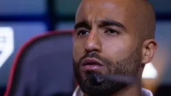 SP - SAO PAULO - 04/08/2023 - SAO PAULO, APRESENTACAO DE LUCAS MOURA - Lucas Moura durante sua apresentacao oficial como jogador do Sao Paulo em coletiva de imprensa realizada no CT Barra Funda. Foto: Ettore Chiereguini/AGIF