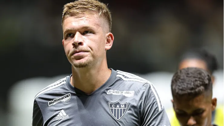 MG - BELO HORIZONTE - 16/09/2023 - BRASILEIRO A 2023, ATLETICO-MG X BOTAFOGO - Bruno Fuchs jogador do Atletico-MG durante partida contra o Botafogo no estadio Arena MRV pelo campeonato Brasileiro A 2023. Foto: Gilson Lobo/AGIF