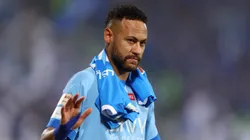 RIYADH, SAUDI ARABIA - SEPTEMBER 15: Neymar Jr of Al Hilal gestures prior to the match between Al-Hilal and Riyadh at Prince Faisal Bin Fahad on September 15, 2023 in Riyadh, Saudi Arabia. (Photo by Yasser Bakhsh/Getty Images)