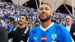RIYADH, SAUDI ARABIA - AUGUST 19: Neymar Jr of Al Nassr FC meets the fans while halftime during the Saudi Pro League football match between Al Hilal Saudi FC and Al-Fayha atPrince Faisal Bin Fahad on August 19, 2023 in Riyadh, Saudi Arabia. (Photo by Adam Nurkiewicz/Getty Images)