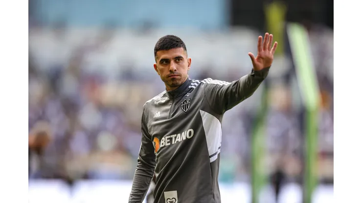 MG - BELO HORIZONTE - 02/07/2023 - BRASILEIRO A 2023, ATLETICO-MG X AMERICA-MG - Battaglia jogador do Atletico-MG durante aquecimento antes da partida contra o America-MG no estadio Mineirao pelo campeonato Brasileiro A 2023. Foto: Gilson Lobo/AGIF