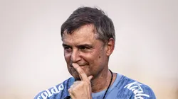 Foto: Raul Baretta/ Santos FC - Aguirre durante treino desta quarta-feira (13)