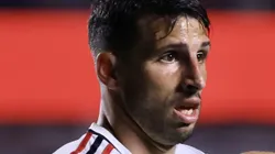 Calleri jogador do São Paulo durante partida contra o Corinthians no estádio Morumbi pelo campeonato Copa do Brasil 2023. Foto: Marcello Zambrana/AGIF