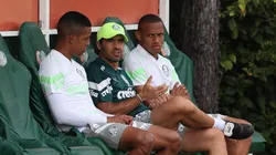 Foto: Cesar Greco/Palmeiras/by Canon - Abel conversa com Jhon Jhon (à direita) e Vanderlan em treino do Palmeiras