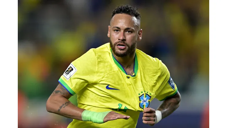BELEM, BRAZIL - SEPTEMBER 08: Neymar Jr. of Brazil celebrates after scoring the fourth goal of his team during a FIFA World Cup 2026 Qualifier match between Brazil and Bolivia at Mangueirao on September 08, 2023 in Belem, Brazil. (Photo by Pedro Vilela/Getty Images)