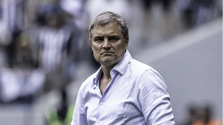 Foto: Raul Baretta/ Santos FC - Aguirre na derrota para o Galo