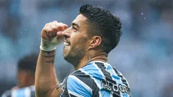RS - PORTO ALEGRE - 03/09/2023 - BRASILEIRO A 2023, GREMIO X CUIABA - Luis Suarez jogador do Gremio comemora seu gol durante partida contra o Cuiaba no estadio Arena do Gremio pelo campeonato Brasileiro A 2023. Foto: Maxi Franzoi/AGIF