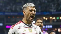 SAO PAULO, BRAZIL - JULY 08: Giorgian De Arrascaeta of Flamengo celebrates after scoring the team's first goal during a match between Palmeiras and Flamengo as part of Brasileirao 2023 at Allianz Parque on July 08, 2023 in Sao Paulo, Brazil. (Photo by Miguel Schincariol/Getty Images)