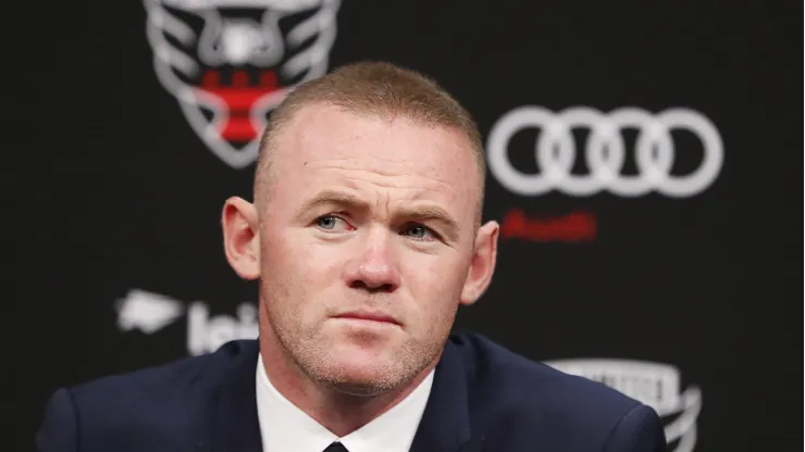 WASHINGTON, DC - JULY 02: Wayne Rooney #9 of DC United speaks during his introduction press conference at The Newseum on July 2, 2018 in Washington, DC. (Photo by Patrick McDermott/Getty Images)