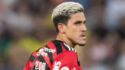 MT - CUIABA - 06/08/2023 - BRASILEIRO A 2023, CUIABA X FLAMENGO - Pedro jogador do Flamengo durante partida contra o Cuiaba no estadio Arena Pantanal pelo campeonato Brasileiro A 2023. Foto: Gil Gomes/AGIF