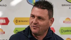 PR - CURITIBA - 20/08/2023 - BRASILEIRO A 2023, CORITIBA X FLAMENGO - Thiago Kosloski tecnico do Coritiba durante entrevista antes da partida contra o Flamengo no estadio Couto Pereira pelo campeonato Brasileiro A 2023. Foto: Robson Mafra/AGIF