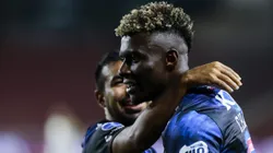 QUITO, ECUADOR - AUGUST 09: Jhoanner Chávez of Independiente del Valle celebrates after scoring his team's first goal during a Copa CONMEBOL Sudamericana 2022 quarterfinal second-leg match between Independiente del Valle and Deportivo Tachira at Rodrigo Paz Delgado Stadium on August 09, 2022 in Quito, Ecuador. (Photo by Franklin Jacome/Getty Images)