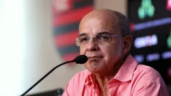 Eduardo Bandeira de Mello dando entrevista coletiva nos tempos de Flamengo - Foto: Divulgação/CRF