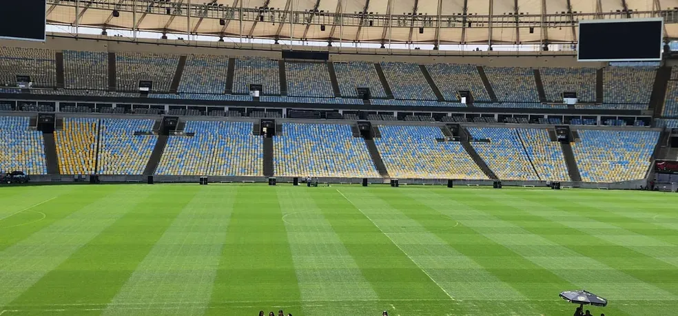 Gramado do Maracanã para a final Boca Juniors x Fluminense — Foto: Arquivo Pessoal / Divulgação GE